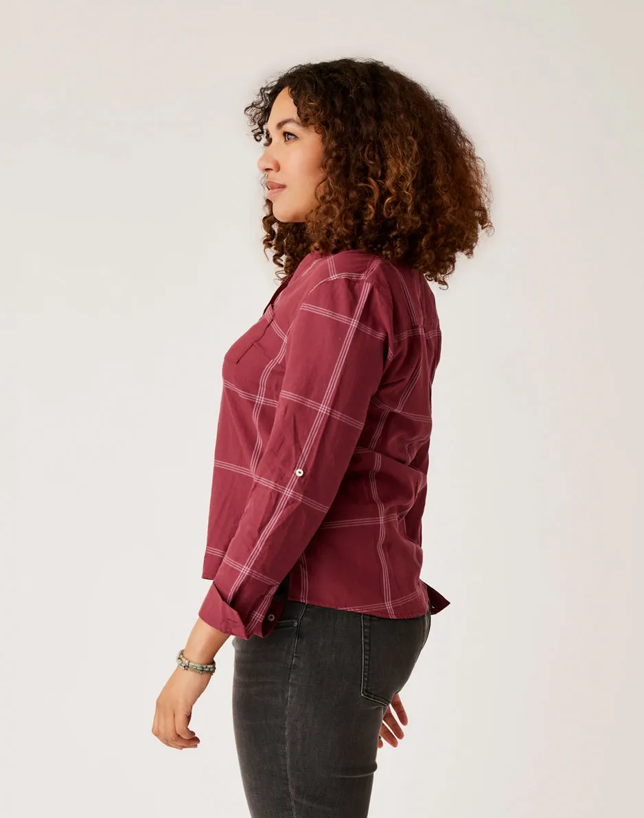 Dylan Twill Shirt: Brick Windowpane sold by Carve Designs product image thumbnail 3