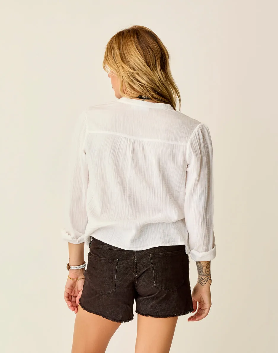 Tatum Double Gauze Shirt: Cloud sold by Carve Designs product image thumbnail 4