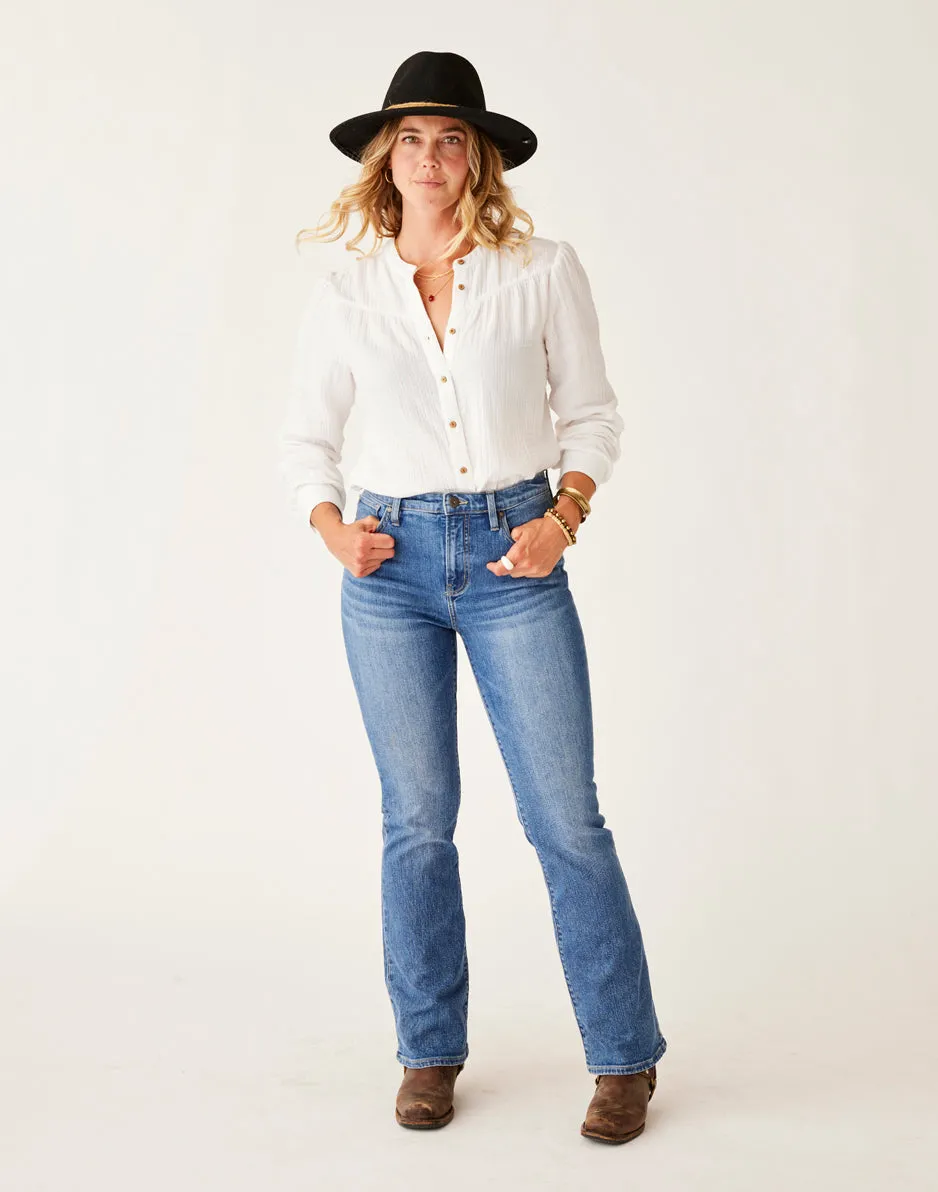 Tatum Double Gauze Shirt: Cloud sold by Carve Designs product image thumbnail 5