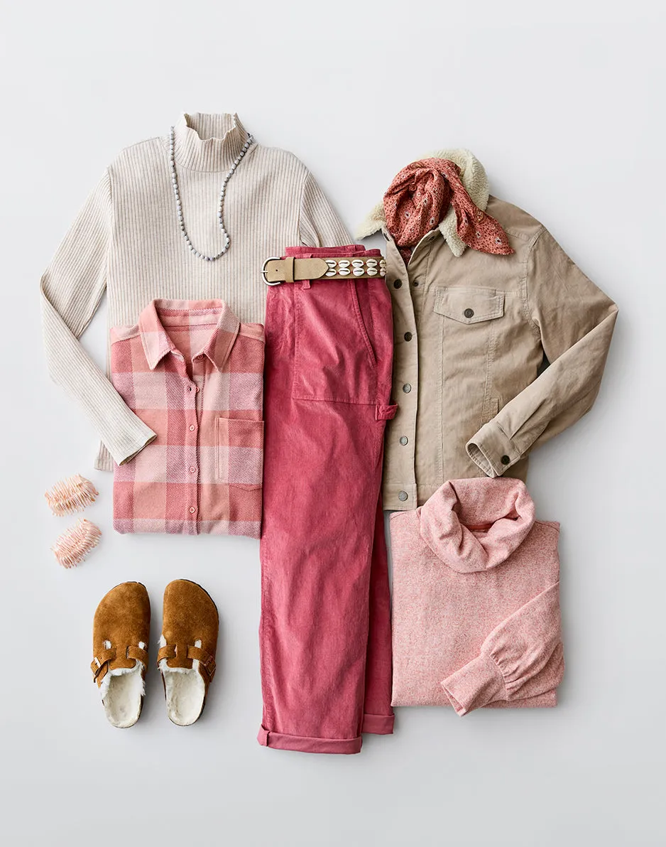 Fairbanks Supersoft Shirt: Lt. Henna Check sold by Carve Designs product image thumbnail 5