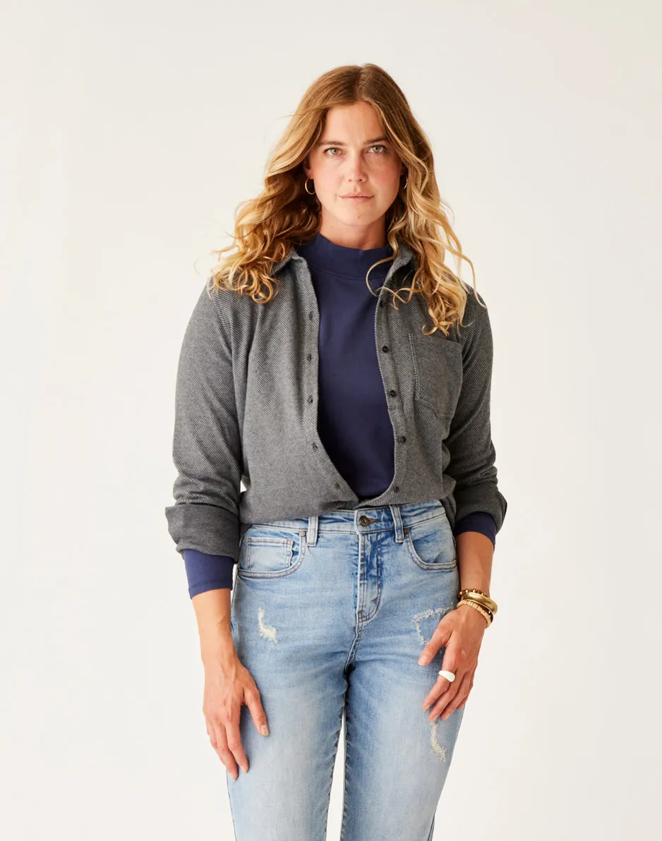 Fairbanks Supersoft Shirt: Black Heather sold by Carve Designs