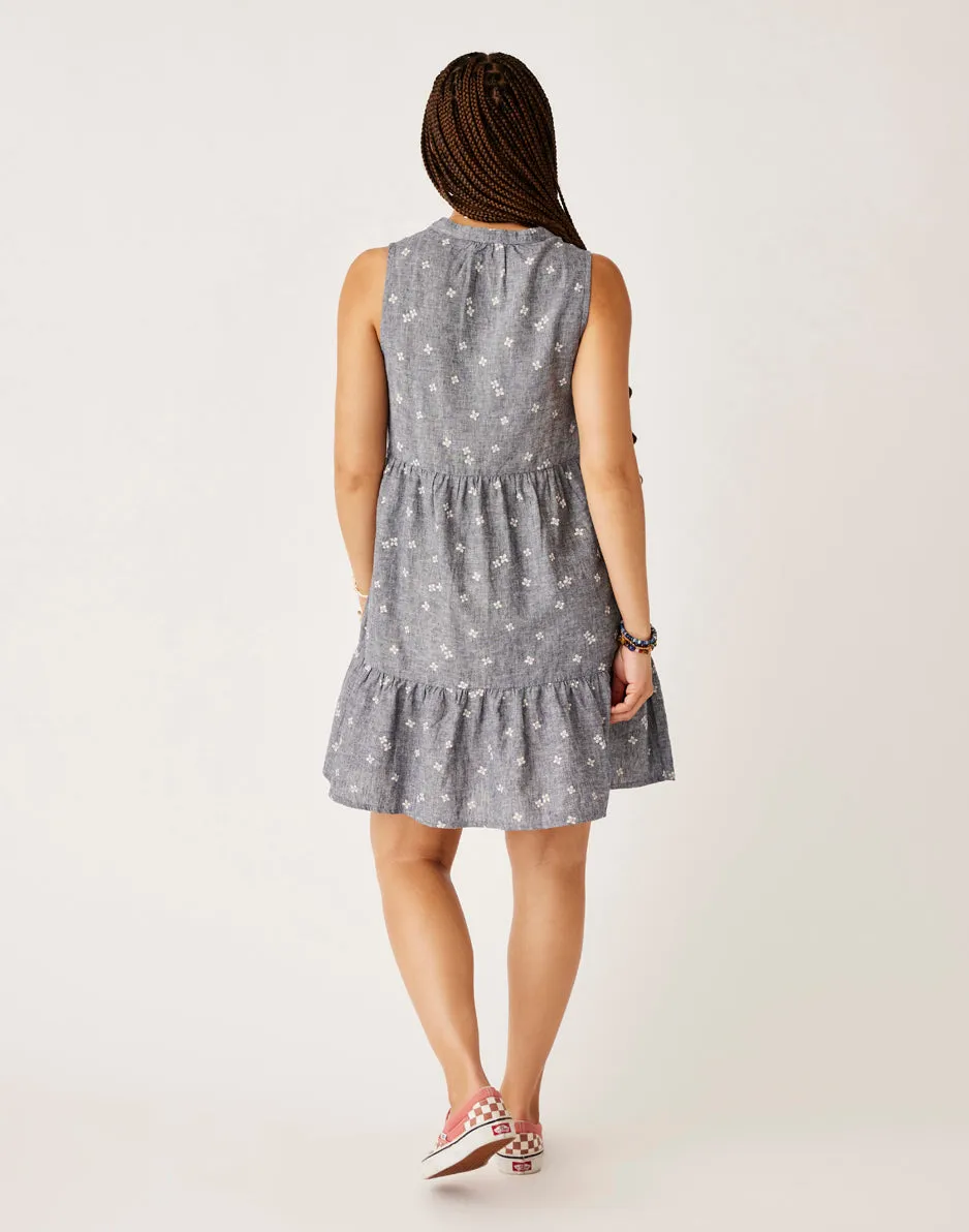 Nellie Linen Dress: Navy Floral sold by Carve Designs product image thumbnail 3