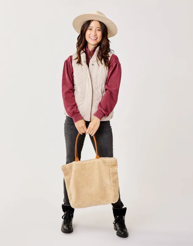 Sherpa Treasure Tote: Dark Birch sold by Carve Designs