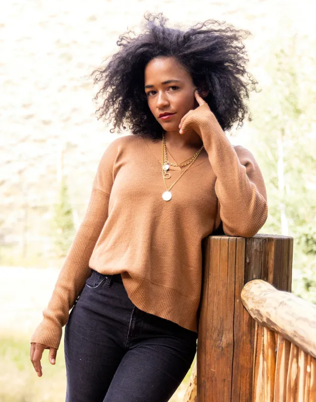 Aurora Sweater: Saddle - FINAL SALE sold by Carve Designs