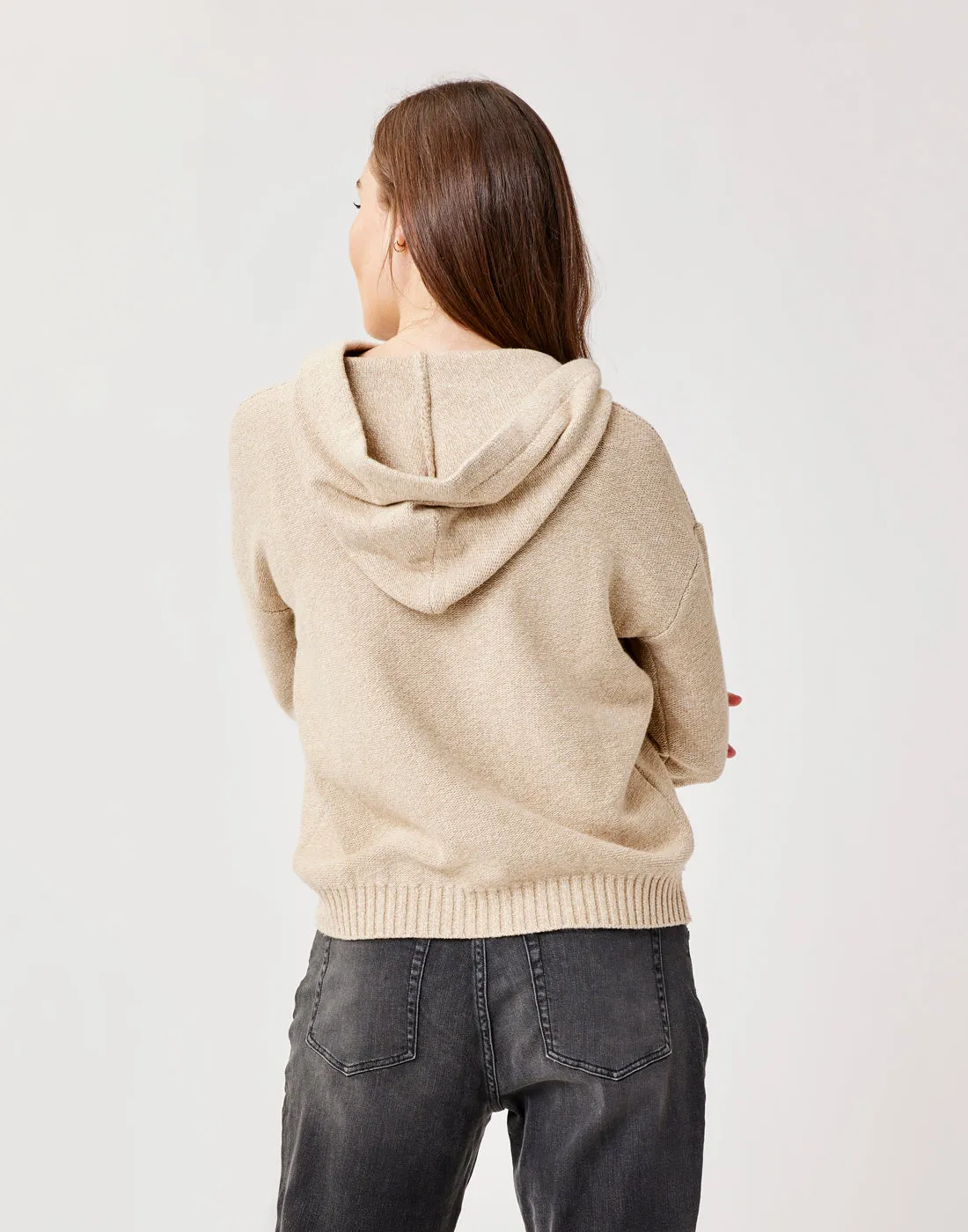 Stowe Hooded Sweater: Lt. Khaki Heather sold by Carve Designs product image thumbnail 3