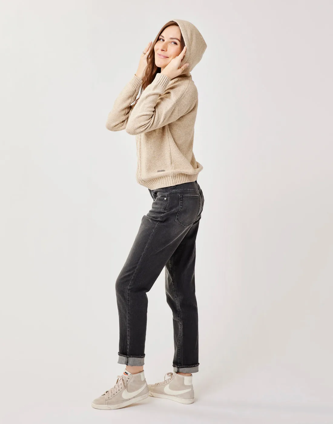 Stowe Hooded Sweater: Lt. Khaki Heather sold by Carve Designs product image thumbnail 2