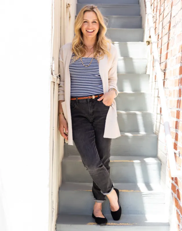 Aster Fuzzy Topper: Oatmeal Heather sold by Carve Designs