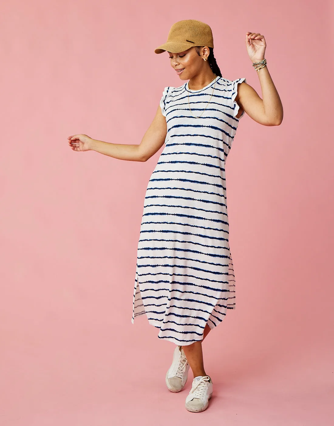 Maeve Dress: Navy Tie Dye Stripe - FINAL SALE sold by Carve Designs