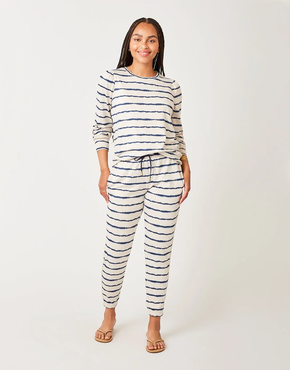 Chelsea Jogger: Navy Tie Dye Stripe - FINAL SALE sold by Carve Designs