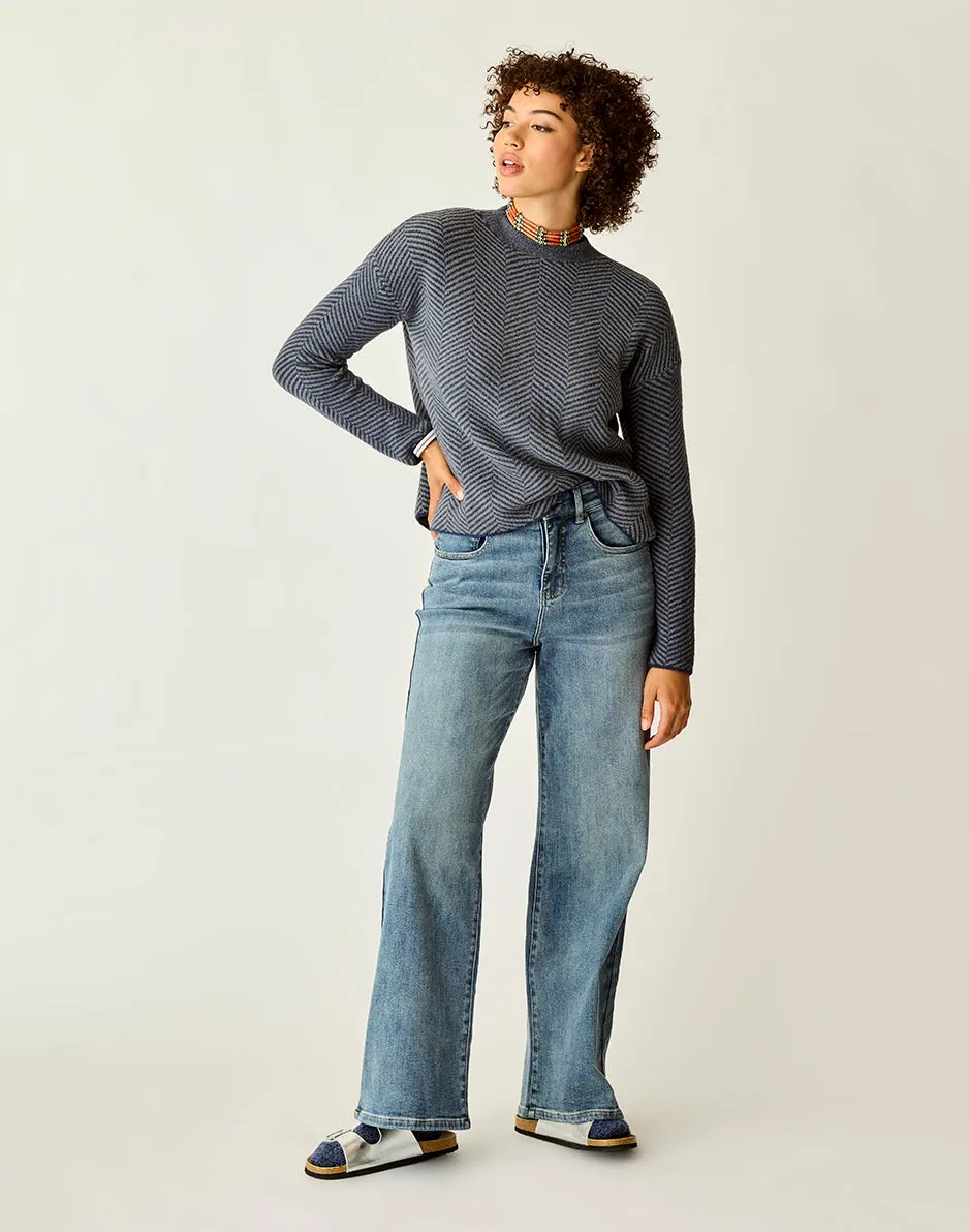 Olivia Plush Sweater: Navy Herringbone sold by Carve Designs product image thumbnail 2