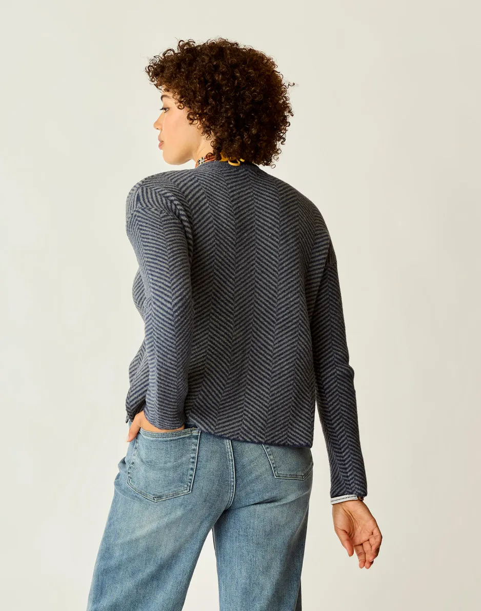 Olivia Plush Sweater: Navy Herringbone sold by Carve Designs product image thumbnail 4