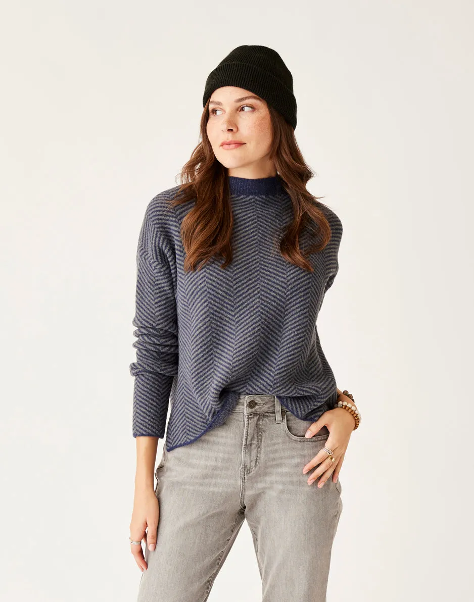 Olivia Plush Sweater: Navy Herringbone sold by Carve Designs product image thumbnail 5