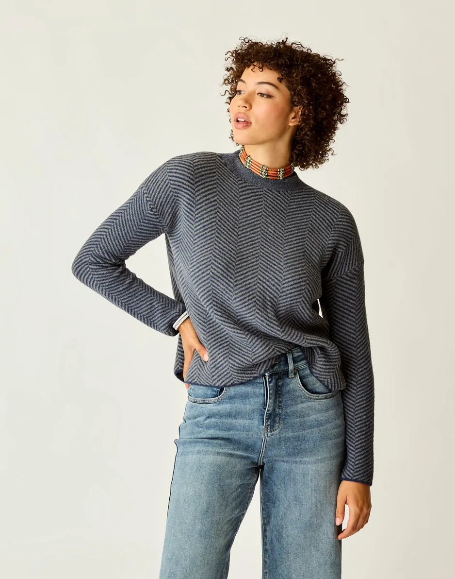 Olivia Plush Sweater: Navy Herringbone sold by Carve Designs