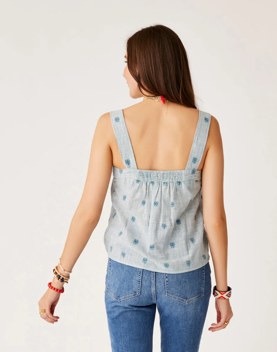 Liv Eyelet Top: Azul sold by Carve Designs product image thumbnail 3