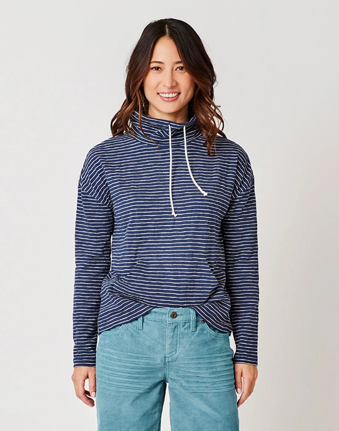 Bodie Funnel Neck: Navy Stripe - FINAL SALE sold by Carve Designs