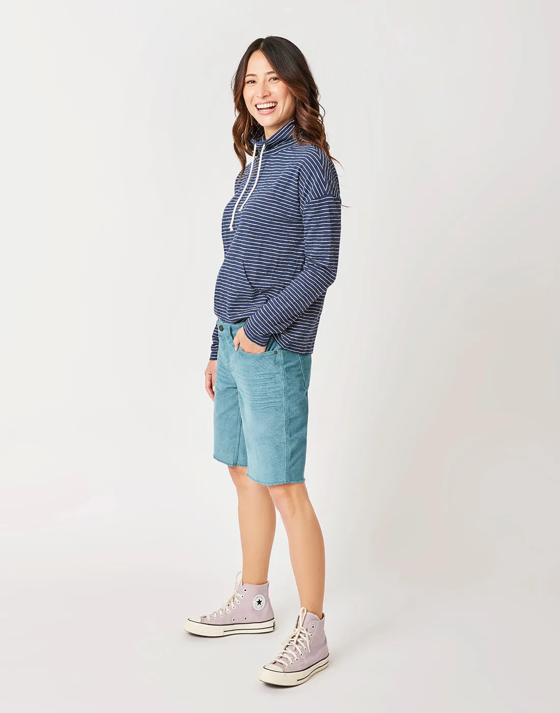 Bodie Funnel Neck: Navy Stripe - FINAL SALE sold by Carve Designs product image thumbnail 2