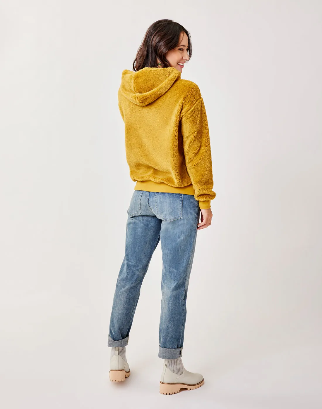 Brie Sherpa Hoodie: Wood sold by Carve Designs product image thumbnail 4