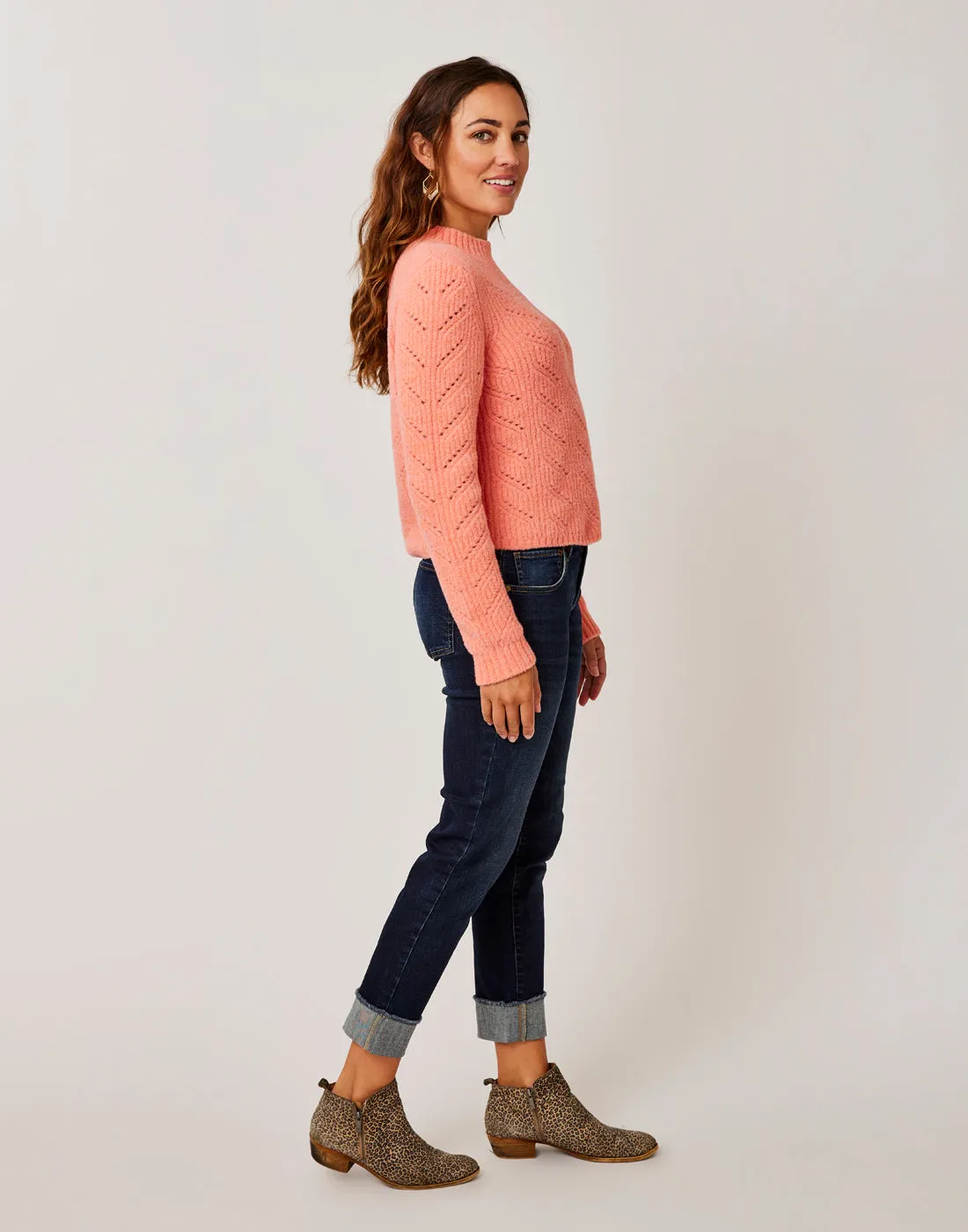 Monroe Sweater: Grapefruit Heather - FINAL SALE sold by Carve Designs product image thumbnail 5