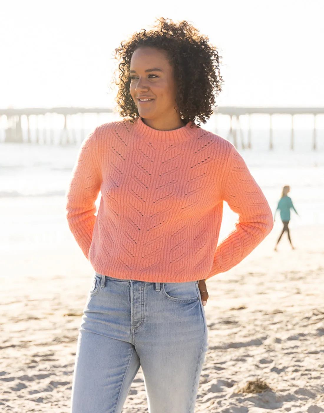 Monroe Sweater: Grapefruit Heather - FINAL SALE sold by Carve Designs