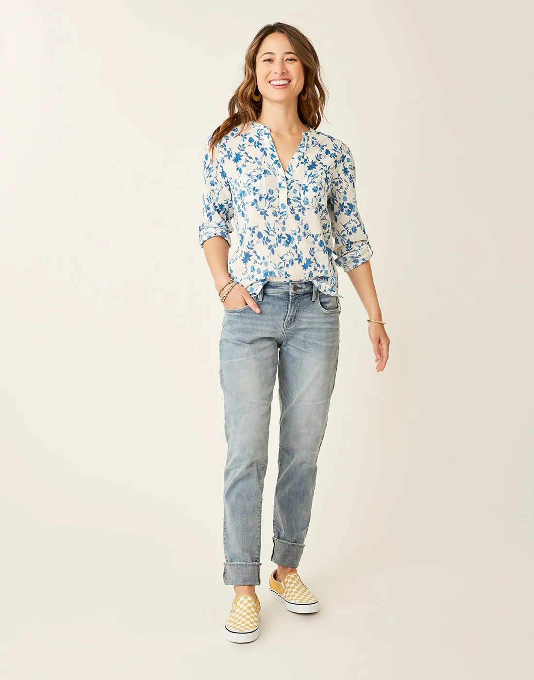 Dylan Gauze Shirt: Kodiak Pacifica Blue - FINAL SALE sold by Carve Designs