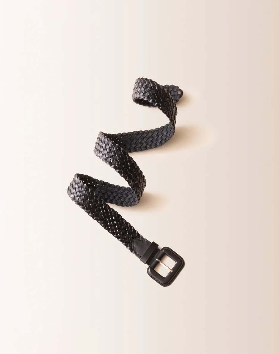 Woven Leather Belt: Black sold by Carve Designs
