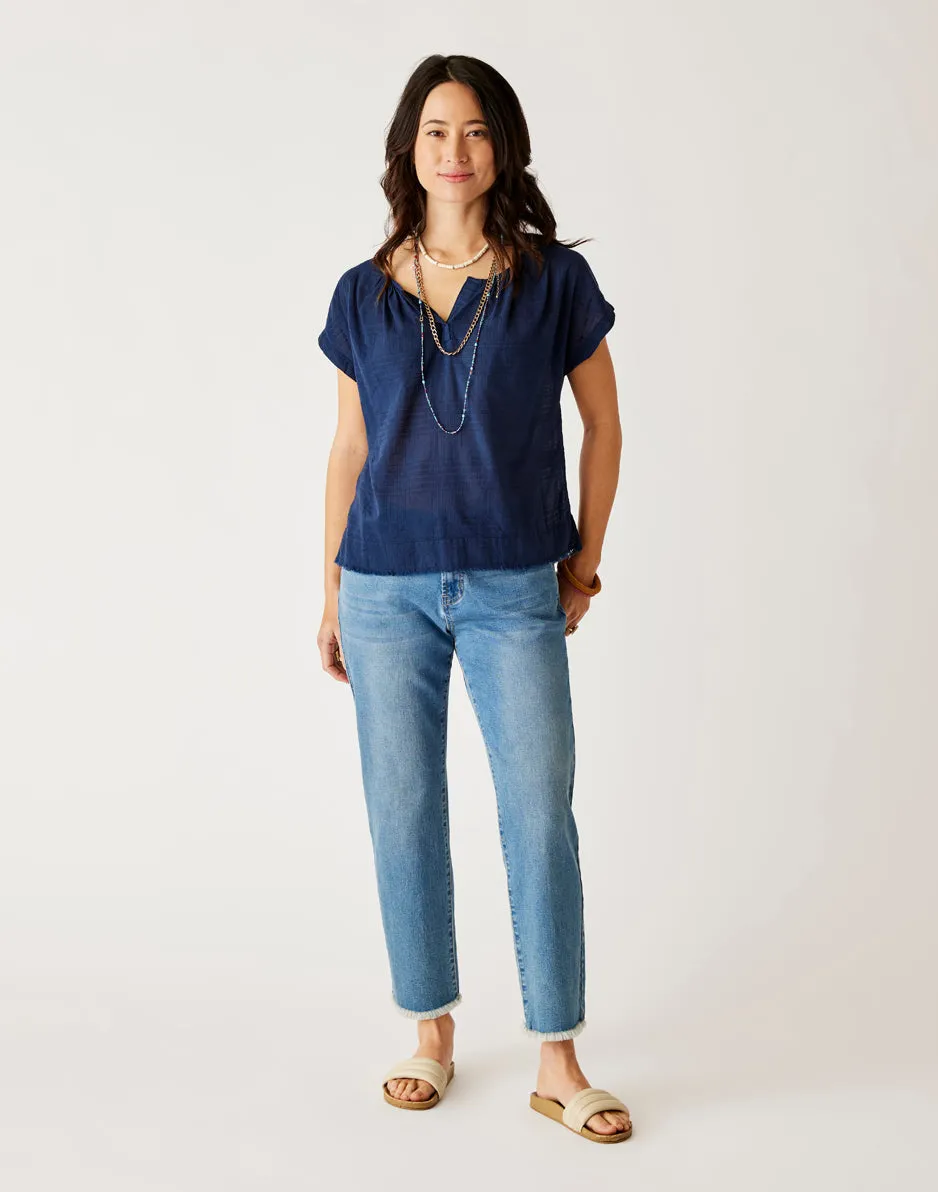 James Textured Top: Navy sold by Carve Designs product image thumbnail 4