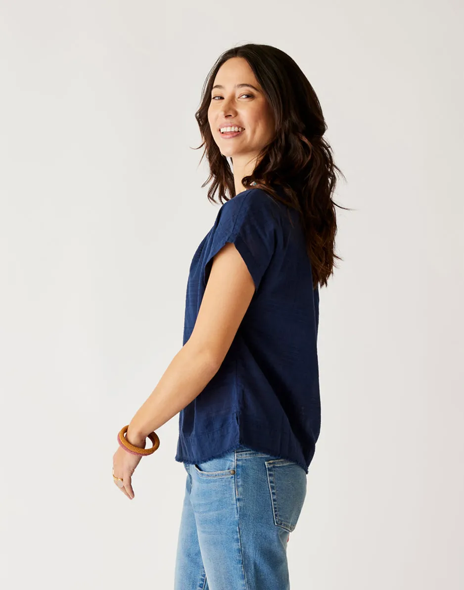 James Textured Top: Navy sold by Carve Designs product image thumbnail 2