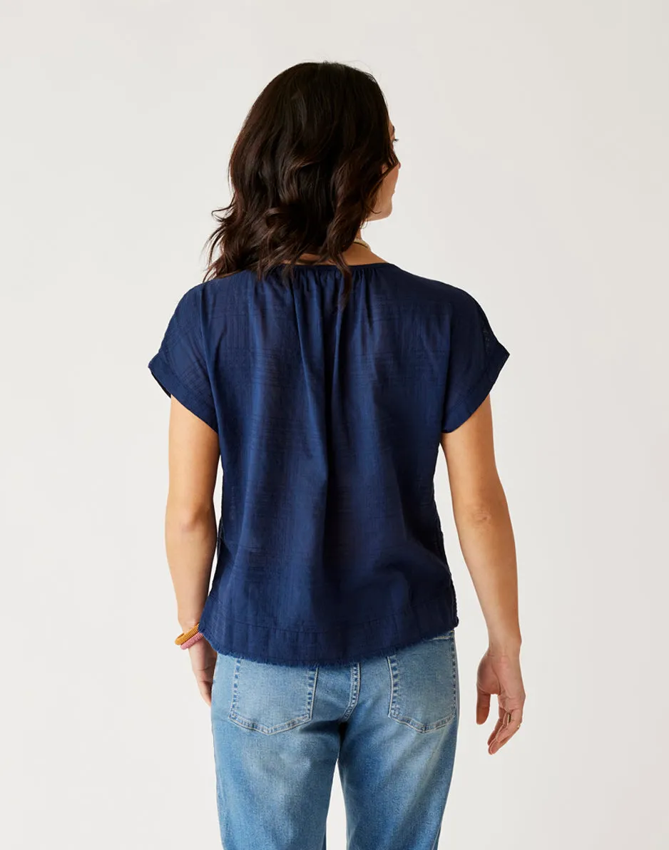 James Textured Top: Navy sold by Carve Designs product image thumbnail 3