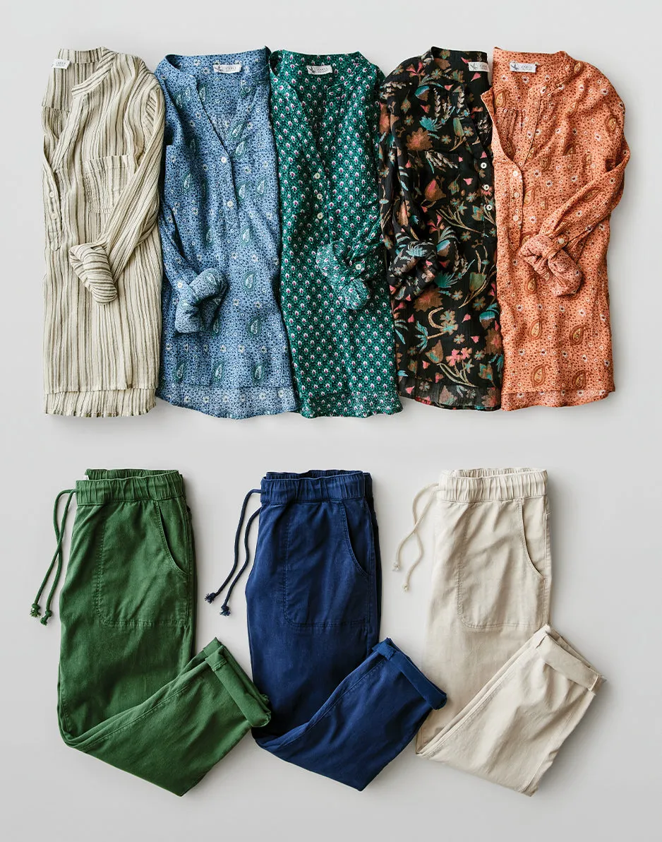 Dylan Gauze Shirt: Birch Multistripe sold by Carve Designs product image thumbnail 5