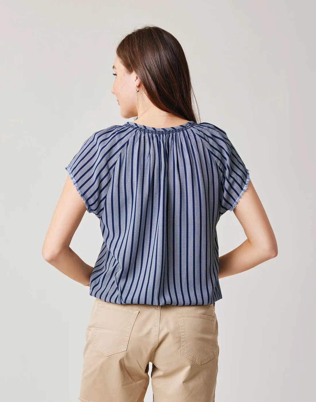 Lilly Top: Navy Stripe - FINAL SALE sold by Carve Designs product image thumbnail 4