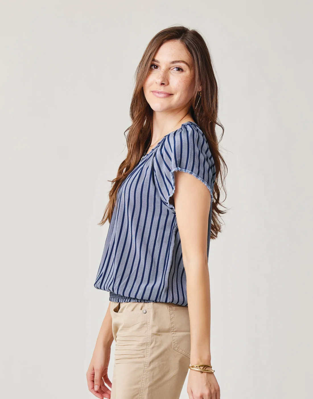 Lilly Top: Navy Stripe - FINAL SALE sold by Carve Designs product image thumbnail 3