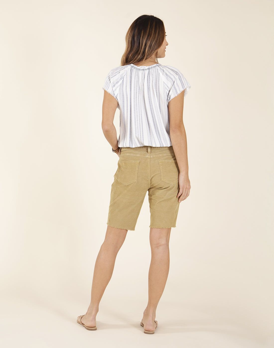 Lilly Top: Cloud Pencil Stripe - FINAL SALE sold by Carve Designs product image thumbnail 3