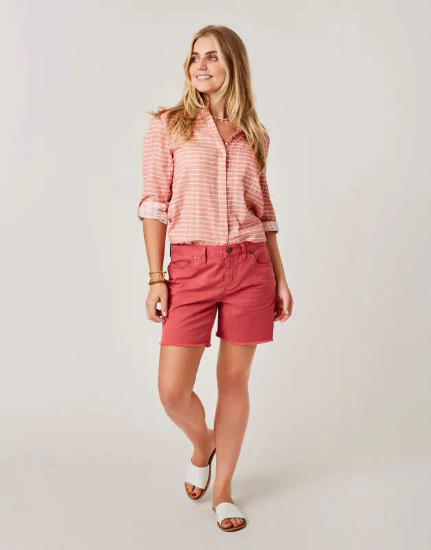 Oahu 6" Twill Short: Light Red sold by Carve Designs