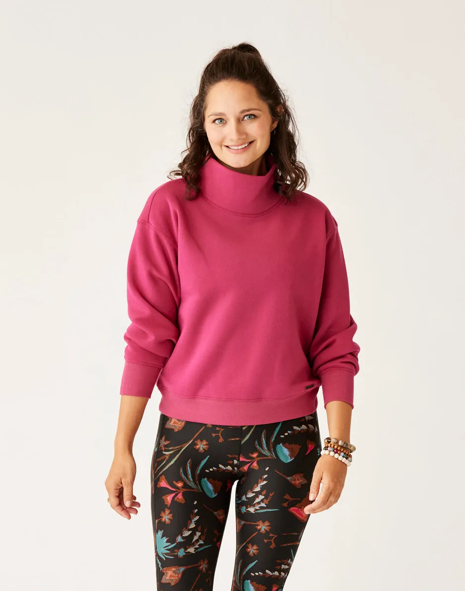 Lennox Fleece Top: Raspberry sold by Carve Designs