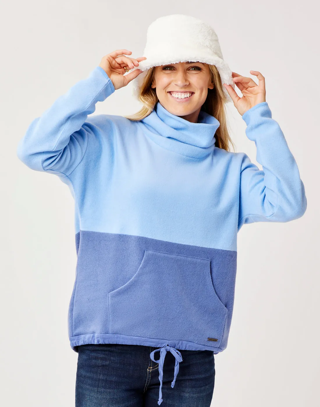 Rowayton Colorblock Cowl: Peri w. Coastal sold by Carve Designs