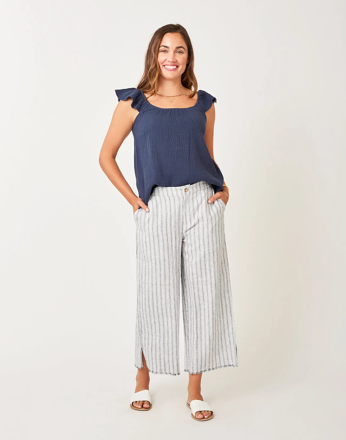 Blake Pant: Navy Byron Stripe - FINAL SALE sold by Carve Designs
