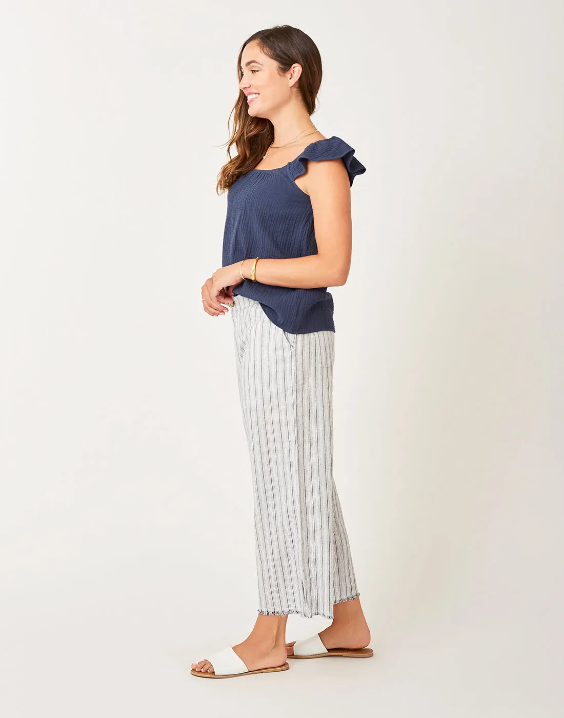 Blake Pant: Navy Byron Stripe - FINAL SALE sold by Carve Designs product image thumbnail 2