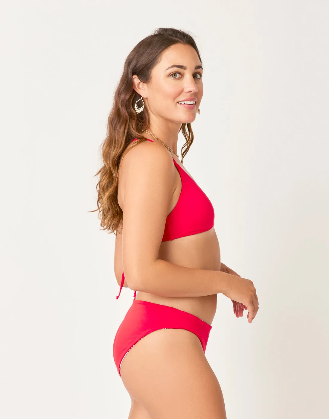 St. Barth Reversible Bottom: Checkered Palm/Hot Red - FINAL SALE sold by Carve Designs product image thumbnail 4