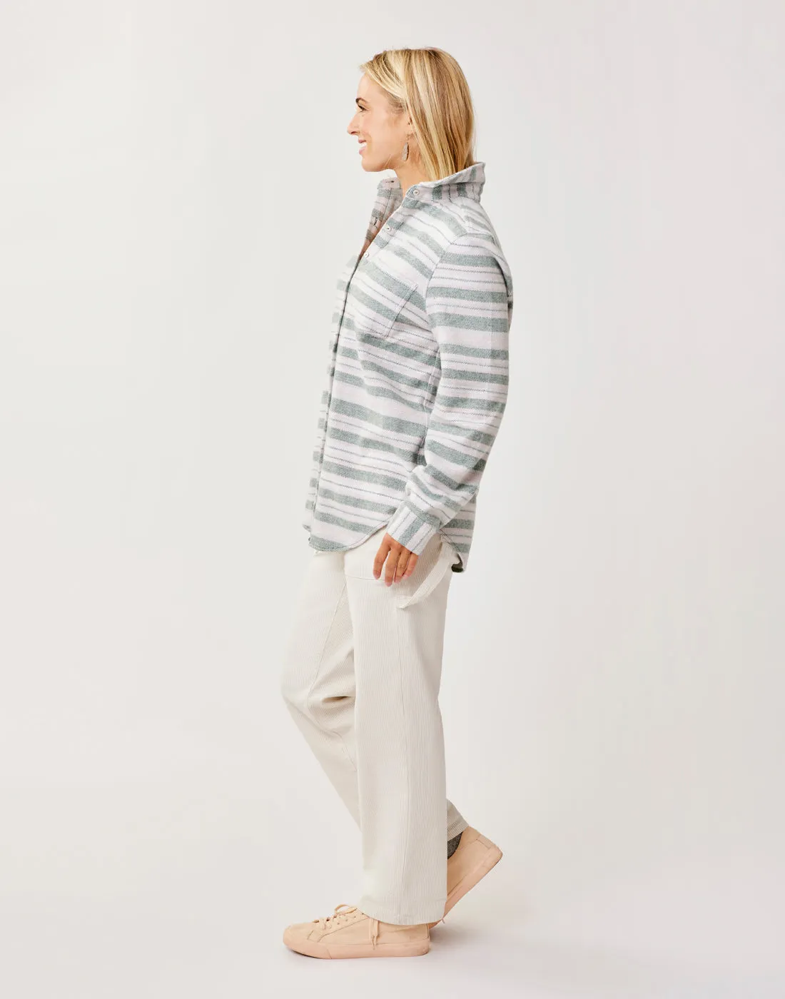 Fairbanks Supersoft Shirt: Cilantro Block Stripe sold by Carve Designs product image thumbnail 3