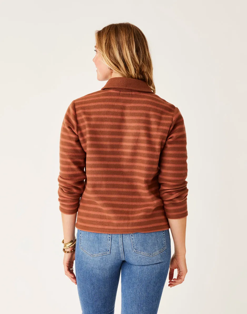 Clara Fleece Pullover: Chocolate Even Stripe sold by Carve Designs product image thumbnail 4