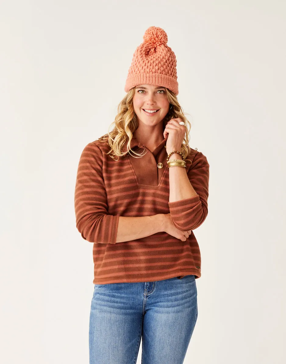 Clara Fleece Pullover: Chocolate Even Stripe sold by Carve Designs product image thumbnail 2