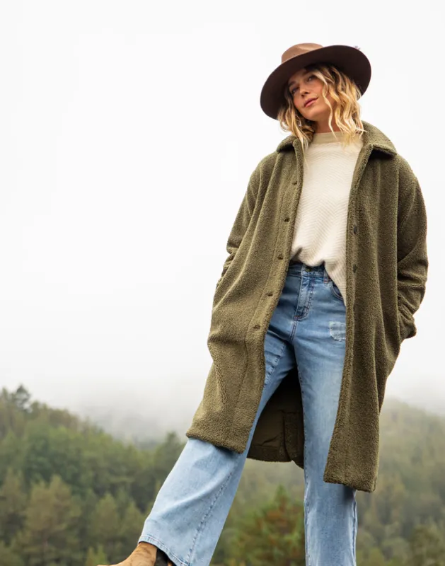 Sutton Boucle Jacket: Fir sold by Carve Designs