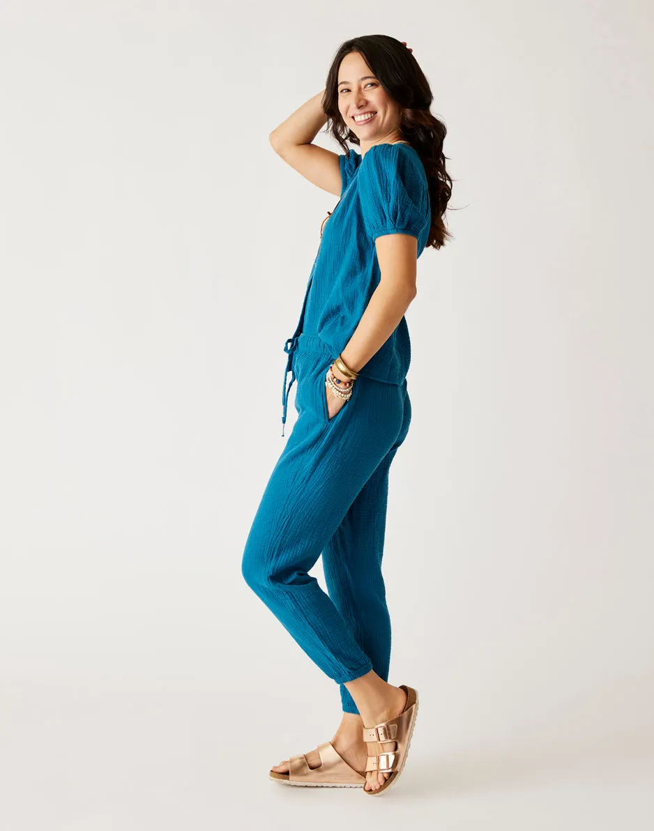 Calista Gauze Pant: Azul sold by Carve Designs product image thumbnail 3