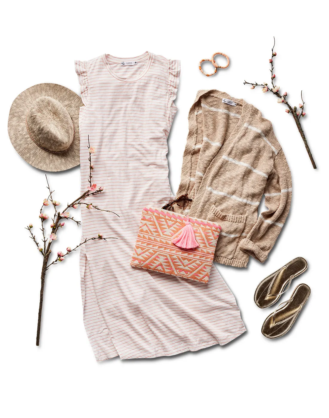 Maeve Dress: Cloud Dk. Azalea Stripe - FINAL SALE sold by Carve Designs product image thumbnail 5