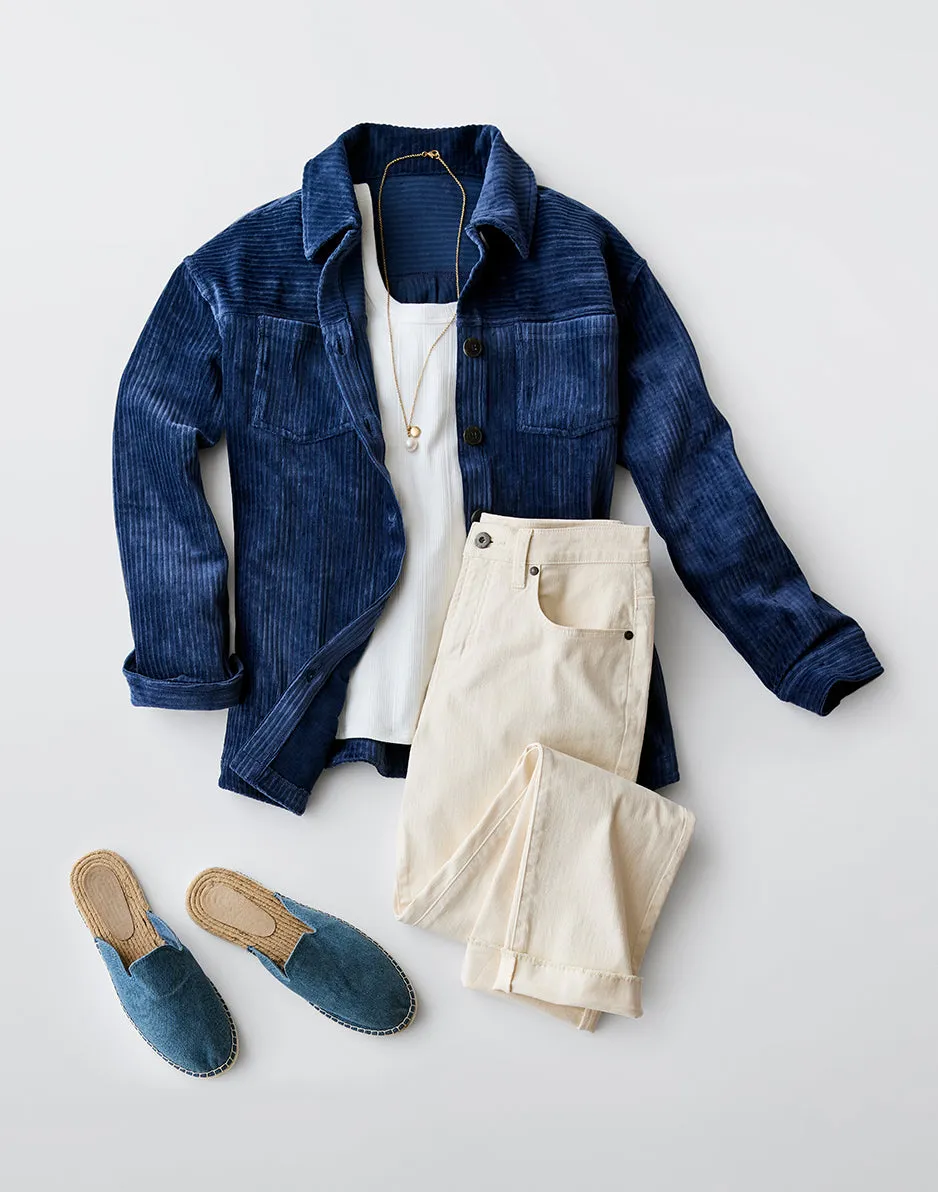 Hudson Stretch Cord Shacket: Navy sold by Carve Designs product image thumbnail 4