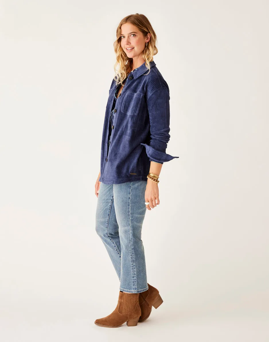 Hudson Stretch Cord Shacket: Navy sold by Carve Designs product image thumbnail 2