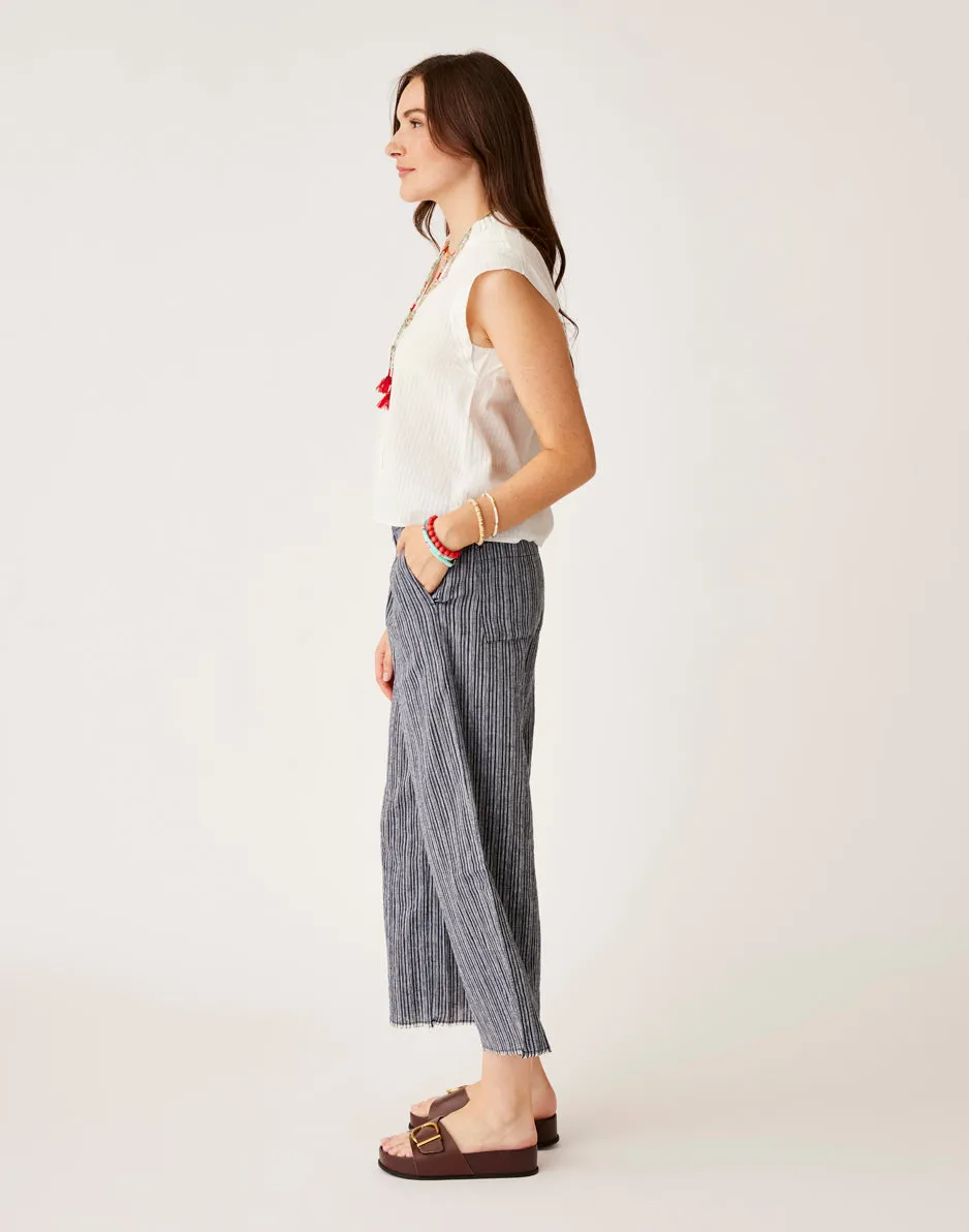 Suki Linen Pant: Navy Texture sold by Carve Designs product image thumbnail 3