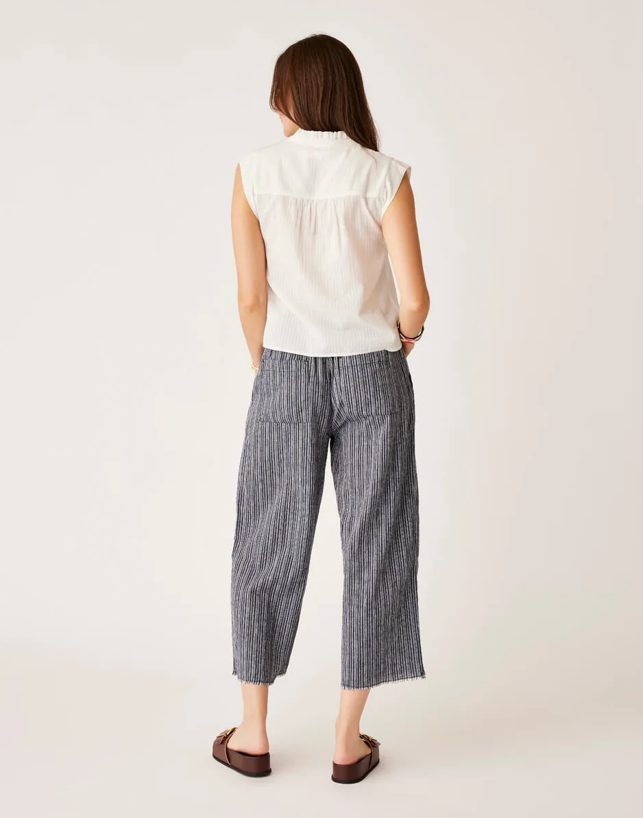Suki Linen Pant: Navy Texture sold by Carve Designs product image thumbnail 4