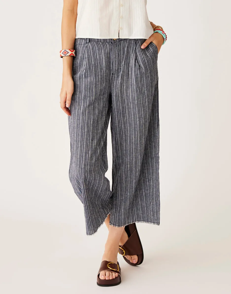 Suki Linen Pant: Navy Texture sold by Carve Designs product image thumbnail 2