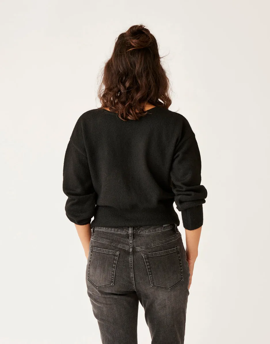 Ruth Reversible Fuzzy Sweater: Black sold by Carve Designs product image thumbnail 4